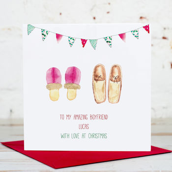 Personalised Slippers Christmas Card, 3 of 3