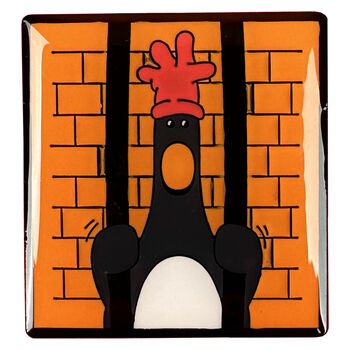 Wallace And Gromit | Feathers Mcgraw Jailed Enamel Pin Badge, 4 of 4