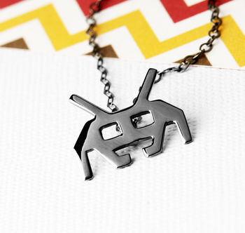 Space Invader Sterling Silver Necklace, 2 of 10