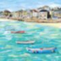 St Ives Harbour Upcycled Collage Greetings Card, thumbnail 2 of 4