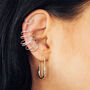 Oval Hoop Minimalist Sterling Silver Earrings, thumbnail 3 of 4