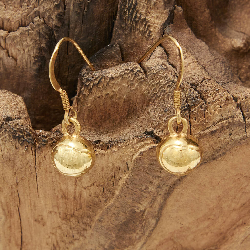 Tennis Ball Earrings 18ct Gold On Silver