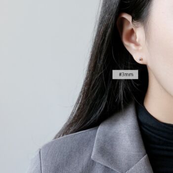 Sterling Silver Simple Ball Stud Earrings, Two Sizes, 2 of 7