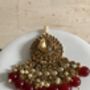 Indian Gold Plated Maroon Pearl Choker Set, thumbnail 7 of 7
