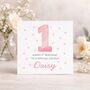Cousin Pink Personalised Ages Luxury Birthday Card, thumbnail 1 of 4