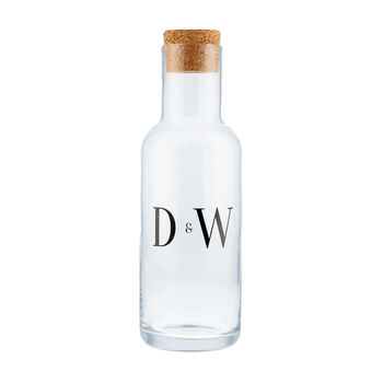 Personalised Initials Printed Water Carafe With Cork, 4 of 9