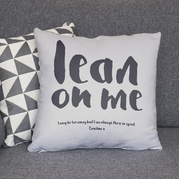 'Lean On Me' Personalised Cushion, 2 of 8
