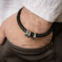 Men's Leather Hoop Bracelet, thumbnail 2 of 11