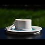 Sculptural Castle Porcelain Cup And Glass Saucer, thumbnail 4 of 6