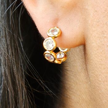 Diamond Bezel Hoops Gold, 8 of 8