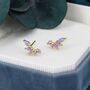 Purple Opal Marquise Cluster Stud Earrings, thumbnail 5 of 11