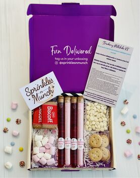 Strawberry Milkshake Gift Kit Letterbox Hamper, 3 of 5