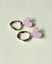 Pink Heart Irregular Mini Hoop Earrings, thumbnail 1 of 3