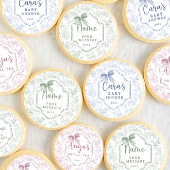 Personalised Floral Bow Design Edible Drink Toppers, 3 of 4