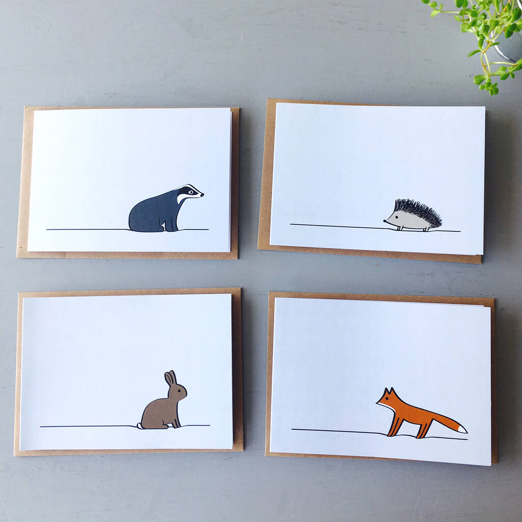 Woodland Collection Cards, Mixed Pack Of Four, 1 of 5