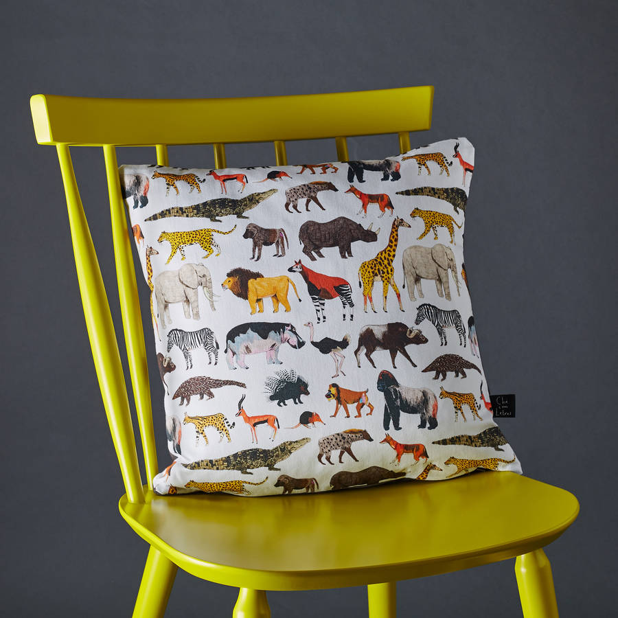 Safari Animals Cushion By James Barker