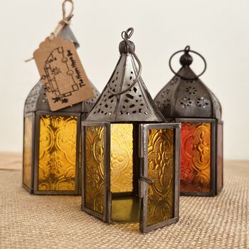 Set Of Three Sun Set Moroccan Lanterns, 5 of 5