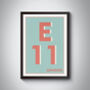 E11 Waltham Forest Typography Postcode Print, thumbnail 5 of 10