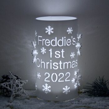 Personalised Baby's First Christmas LED Snowflake Light, 2 of 6