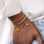 Small Brown Ombre Beaded Bracelet In Gold Plating, thumbnail 3 of 4