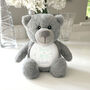 Personalised Born In 2026 Grey Teddy Bear – New Baby Arrival Gift, thumbnail 4 of 8