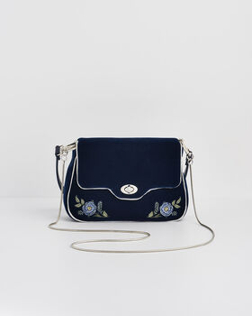 Rose Embroidered Blue Clutch, 4 of 9