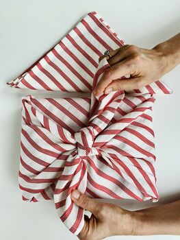 Candy Cane Luxury Reusable Fabric Wrapping In Large, 5 of 7