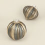 G Decor Glass Grey And Gold Mottled Christmas Baubles, thumbnail 3 of 6