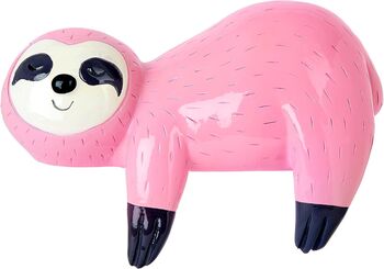 Pink Or Grey Sloth Money Box, 9 of 12