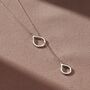 Open Droplet Personalised Lariat Necklace, thumbnail 6 of 8