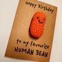 Human Bean Crochet Birthday Card Handmade, thumbnail 10 of 11