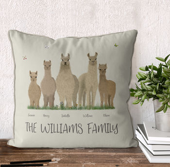 Personalised Llama Family Cushion, 3 of 6