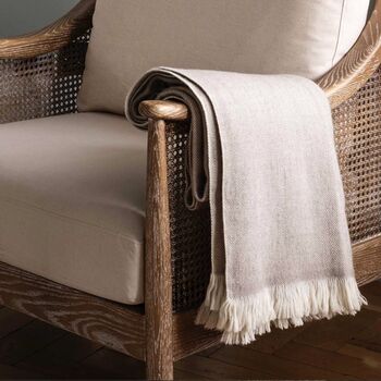 Regency Herringbone Wool Throw, 2 of 6
