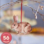 Easter Bunny Rabbit Hanging Wooden Easter Decoration, thumbnail 1 of 10