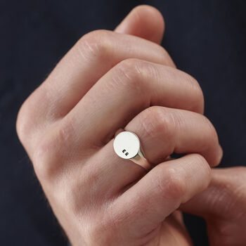 Men’s Chunky Circle Initial Signet Ring, 2 of 5