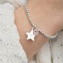 Sterling Silver Ball Slider Bracelet Personalised Mini Star And Birthstone, thumbnail 1 of 10