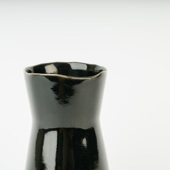 Large Handmade Stoneware Black Bouquet Vase For Flowers, 2 of 3