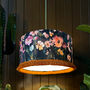 Hazy Meadow Fringed Lampshade In Plum Pudding Velvet, thumbnail 1 of 5