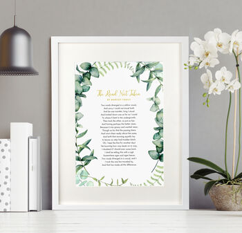 Personalised Floral Green Leaves Poem Print, 5 of 7