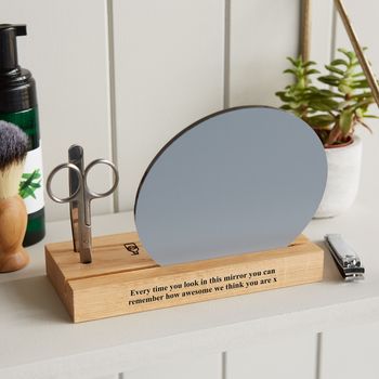 Gent's Grooming Mirror With Personalised Stand, 4 of 7