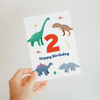 Dinosaurs Happy Birthday Card, 3 of 12