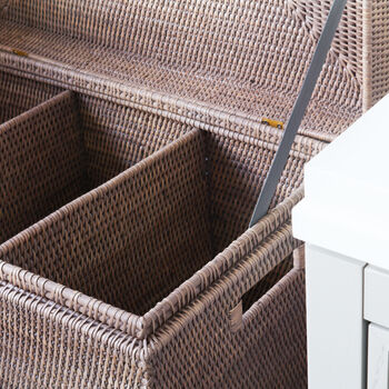 Marbury Taupe Rectangular Rattan Laundry Basket, 2 of 4