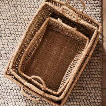 Alnwick Set Of Three Woven Seagrass Baskets, 3 of 6