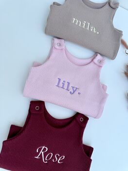 Personalised Baby Dungarees Romper | Personalised Gifts, 3 of 10