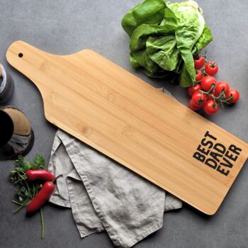 Personalised Bamboo Long Serving Board – Father's Day Gift, 4 of 9