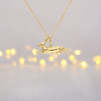 Hare Necklace In 18ct Gold Plated Sterling Silver, 5 of 12