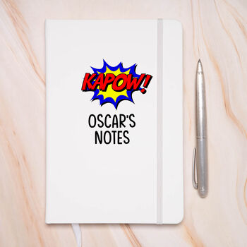 Personalised Comic Book School Pu A5 Notebook, 2 of 4