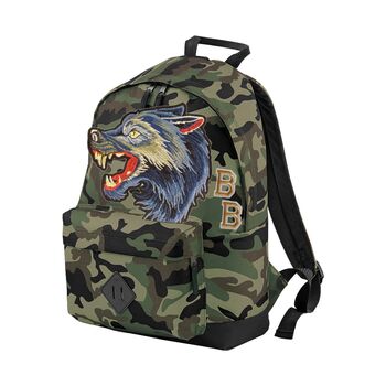 Personalised Backpack With Big Wolf Head, 4 of 9