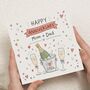 Champagne Anniversary Card For Mum And Dad, thumbnail 1 of 7