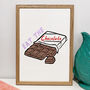 'Eat The Chocolate' Hand Painted Print, thumbnail 4 of 4